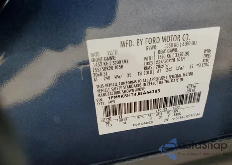 2018 Ford Explorer Platinum from USA, damaged, VIN 1FM5K8HT4JGA54385